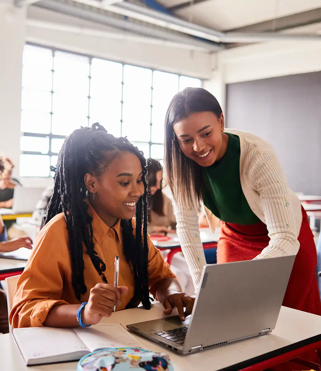 students working together in a classroom