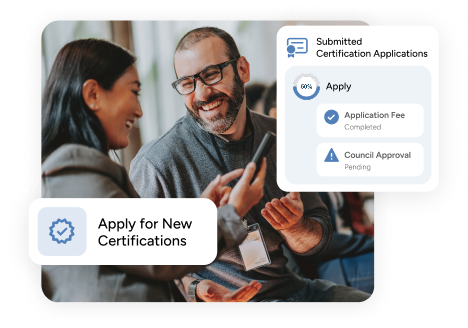 certification applications window examples