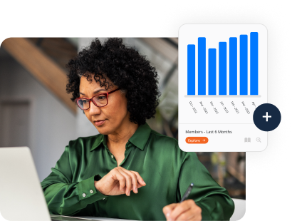 woman marking up charts