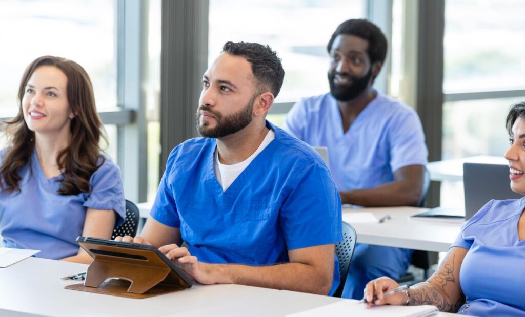 Healthcare professional taking CME credit courses