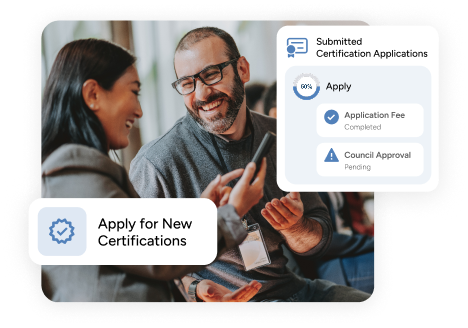 certification applications window examples