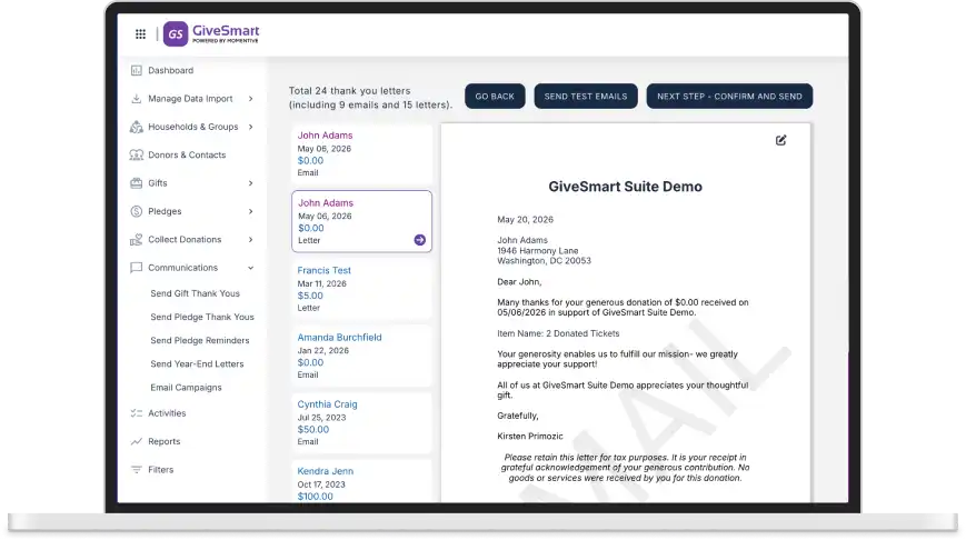 GiveSmart suite demo