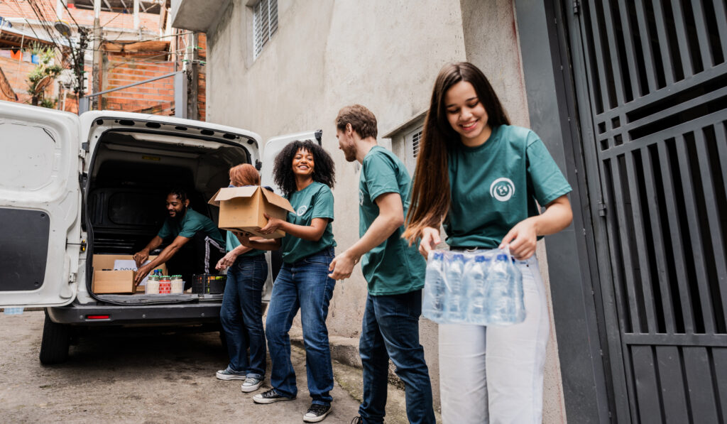 Volunteers during community and family fundraisers