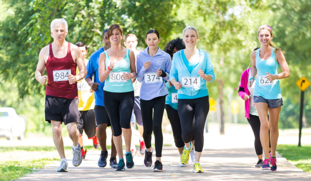Joggers during fitness and challenge fundraisers