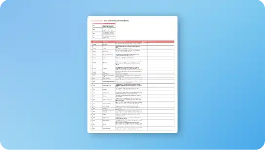 member management system requirements matrix