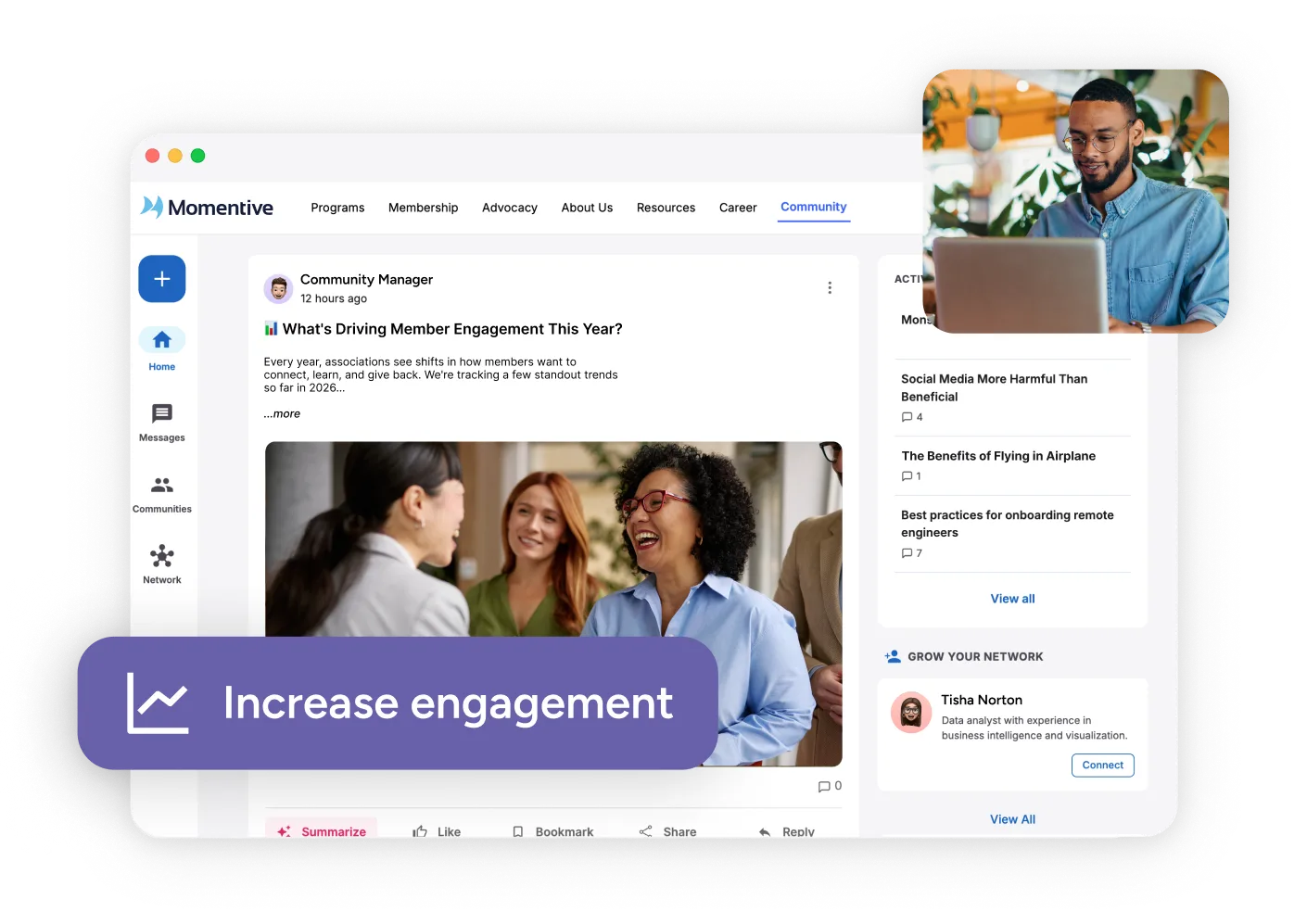 Momentive Community Product Hero