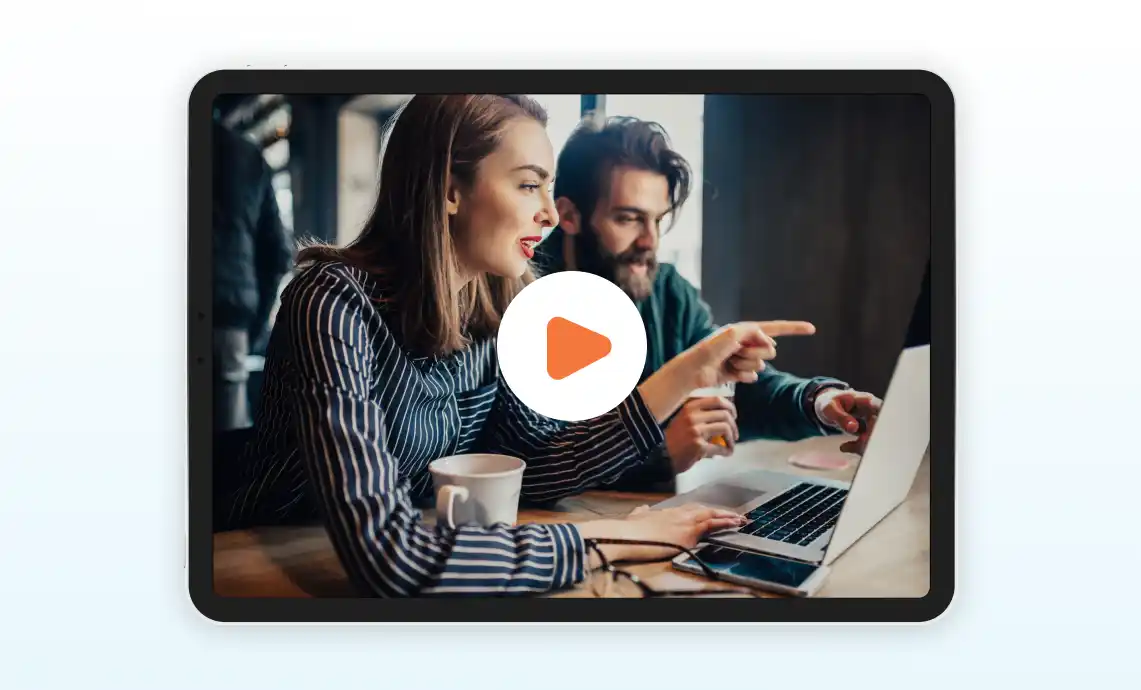 woman and man meeting with a laptop