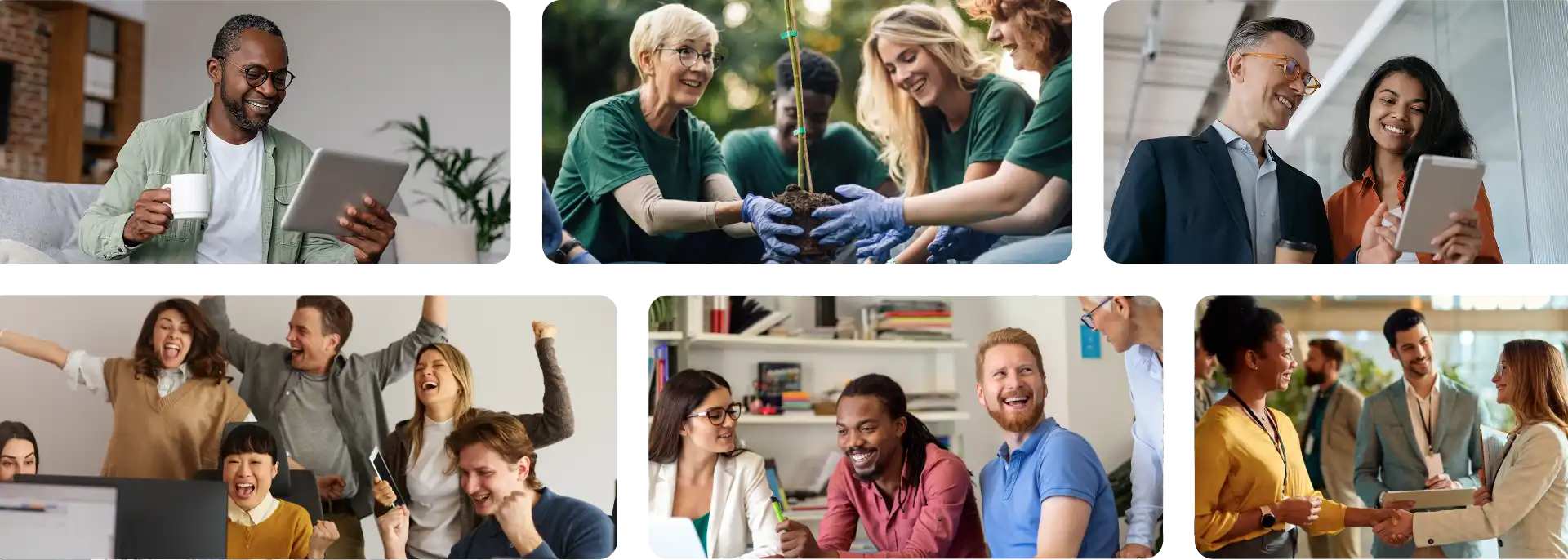 collage of happy association and nonprofit clients