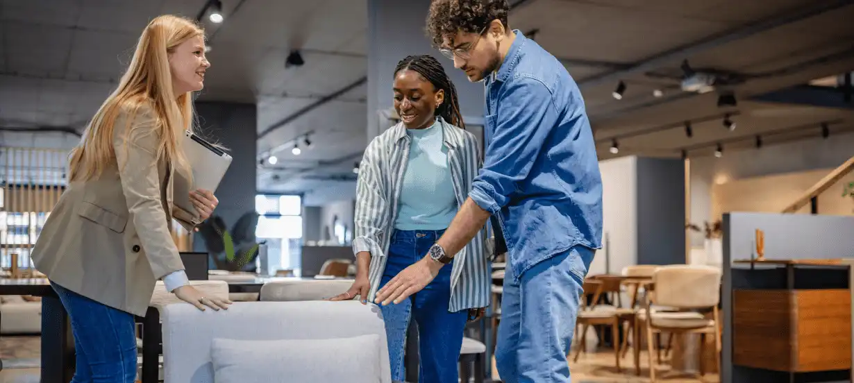 people shopping for furniture