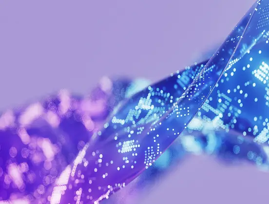 computer-generated image with purple and blue shades