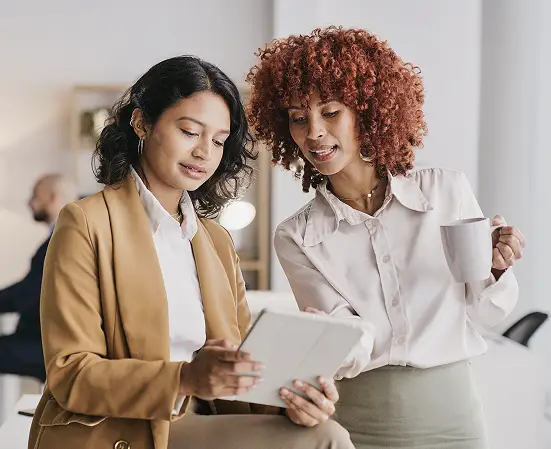 women working together in an office