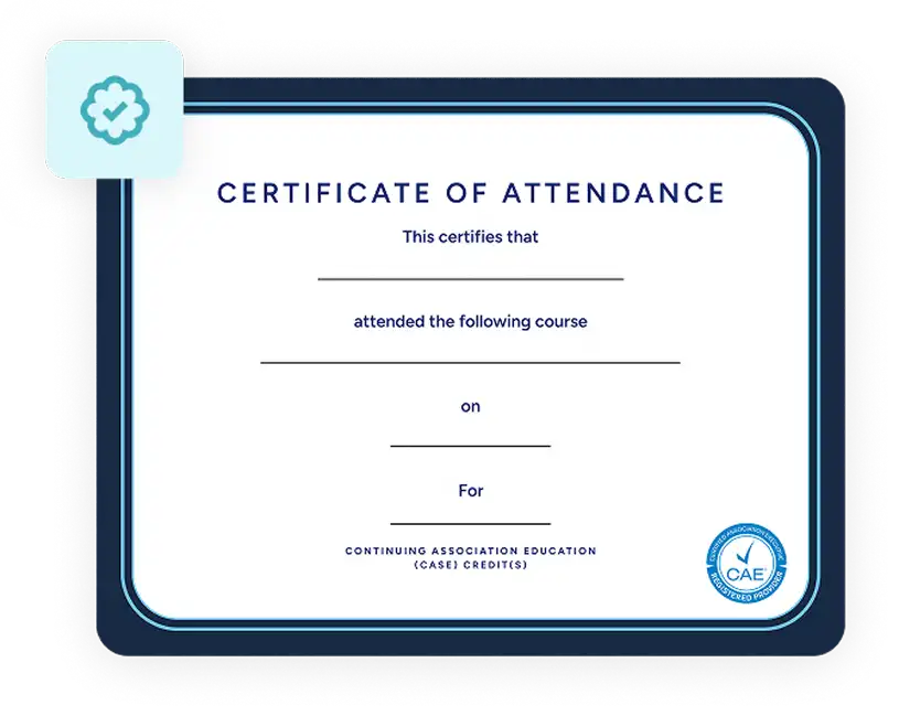 certificate of attendance