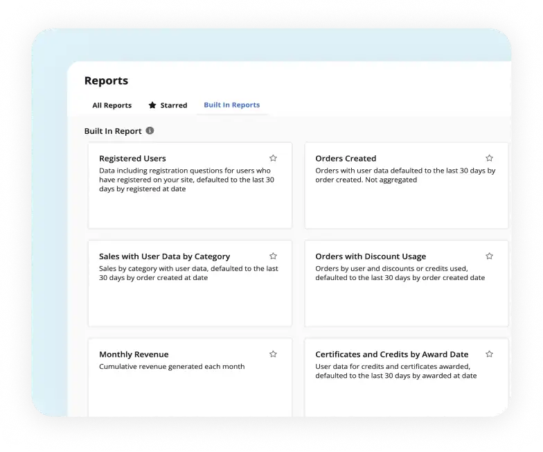 reports screen