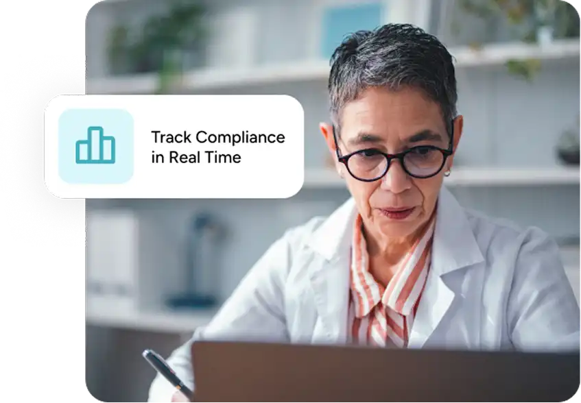 researcher tracking compliance on a computer