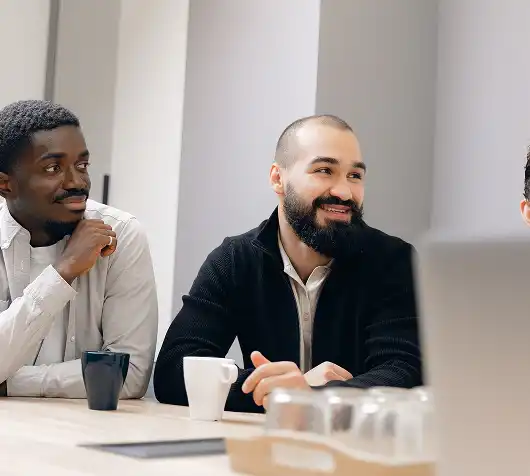 colleagues watching a software demo