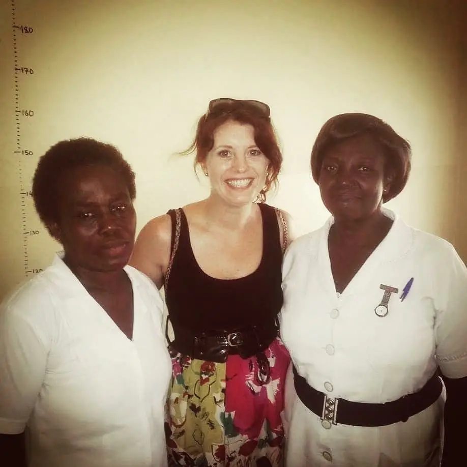 Tirrah Switzer volunteering with Habitat for Humanity to build homes in Ghana and Cambodia.