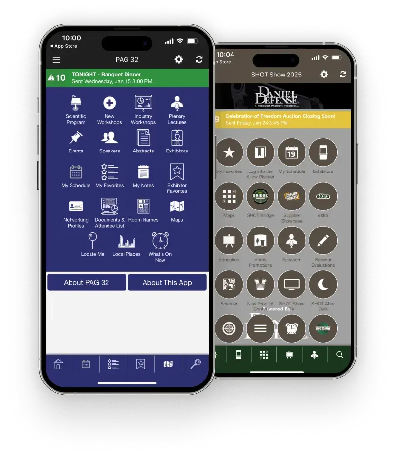 Event app interface by Momentive Software empowering attendee engagement with agendas, networking, and real-time updates.